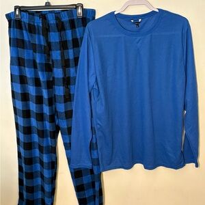 #Followme Blue and Black Checkered Men’s Pajamas. Size L. NWOT.